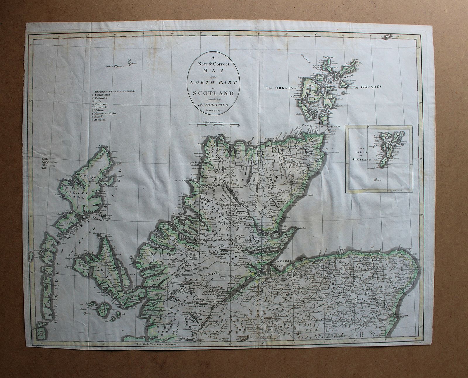 A New Map Of The North Part Of Scotland From The Best Authorities By John Cary 1805 photo for sale