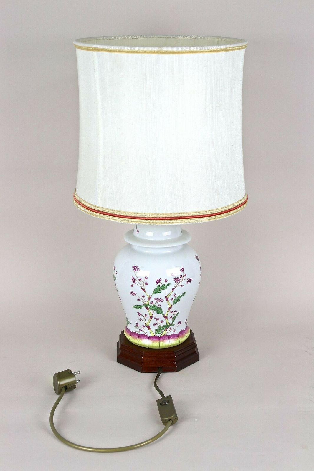 Pair Of 20th Century Ceramic Table Lamps With Lampshades, Italy Ca. 1970s photo vinterior