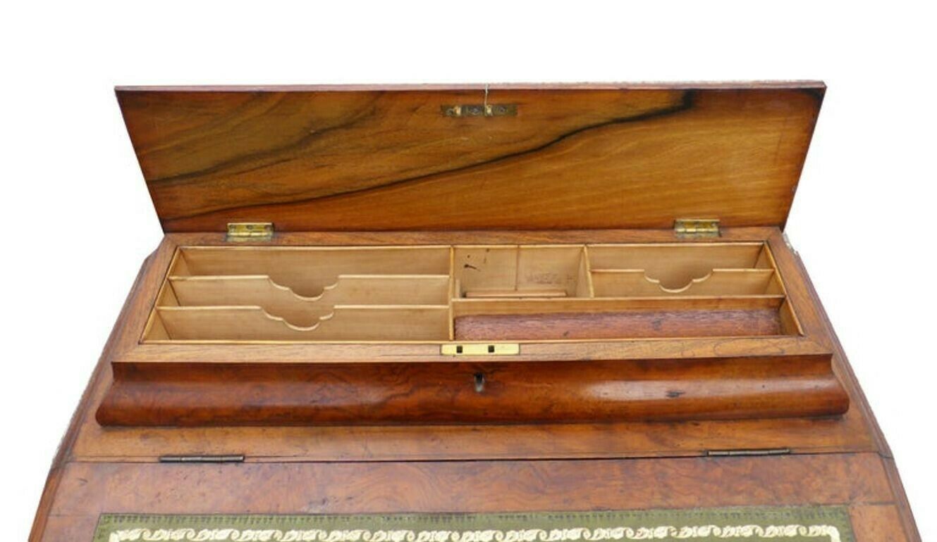 19th Century English Victorian Burr Walnut Davenport Writing Desk photo furniture