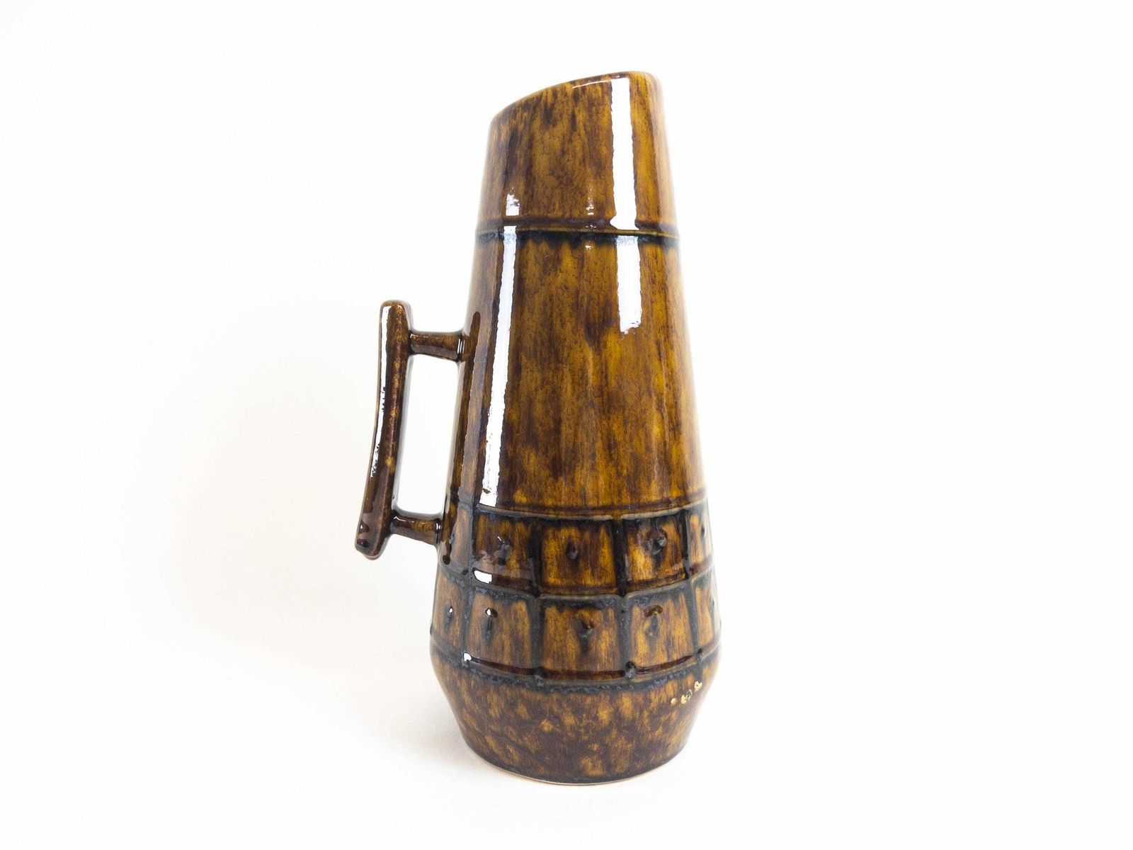 Fohr Keramik Vase 421 25  West German Pottery   1960s German Mid Century Vase