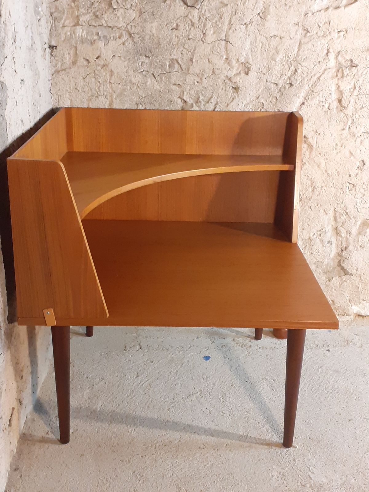 Corner Table In Teak By Ekornes, Scandinavian Mid Century 1960s photo for sale