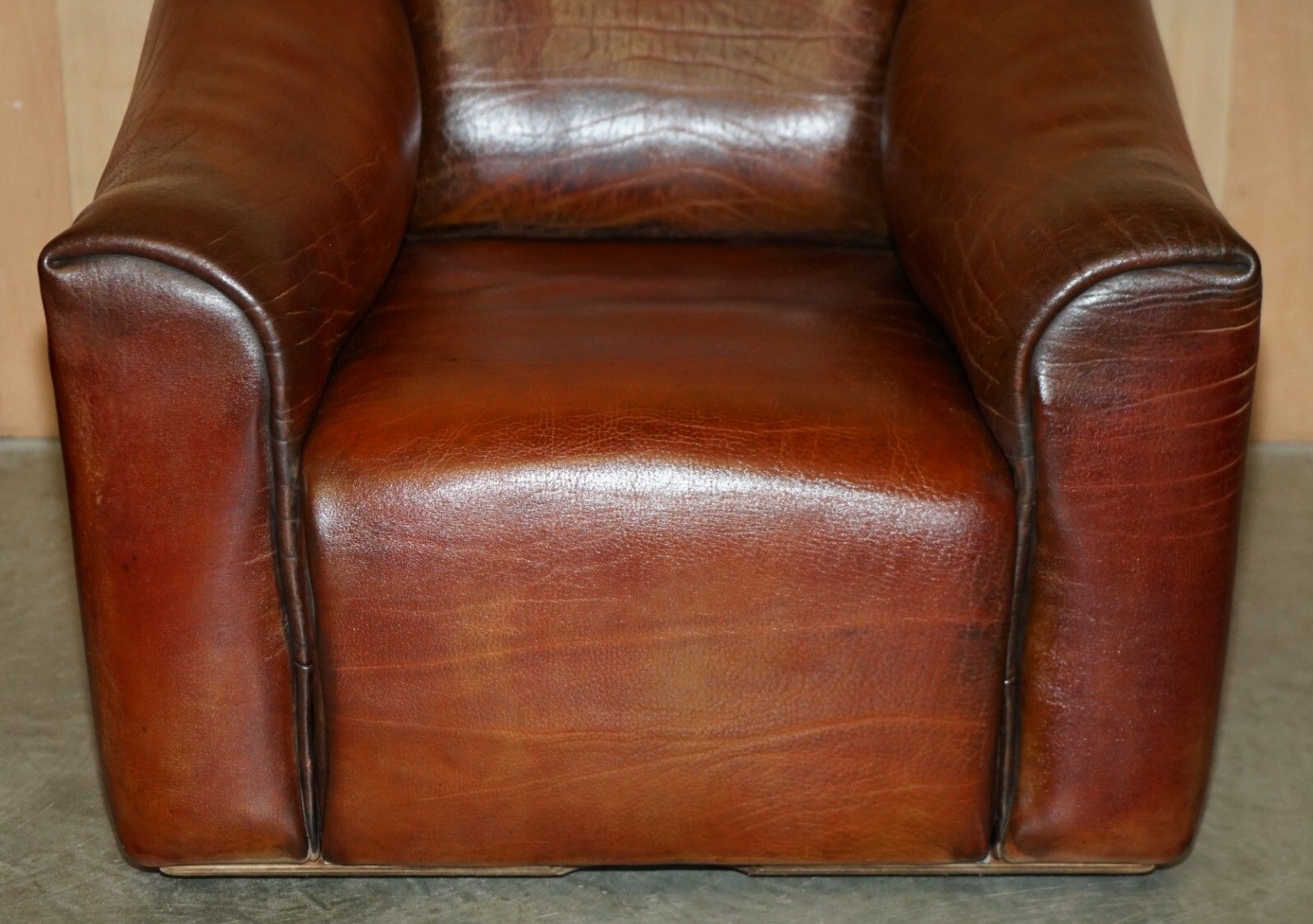 Pair Of Restored De Sede Ds47 Reclining Brown Buffalo Neck Leather Armchairs photo vintage