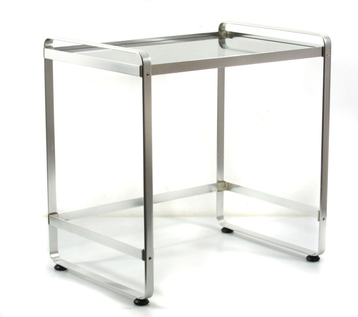 Set Van 3 Aluminium Nesting Tables Met Minimalistisch Design, Jaren 1970 photo for sale
