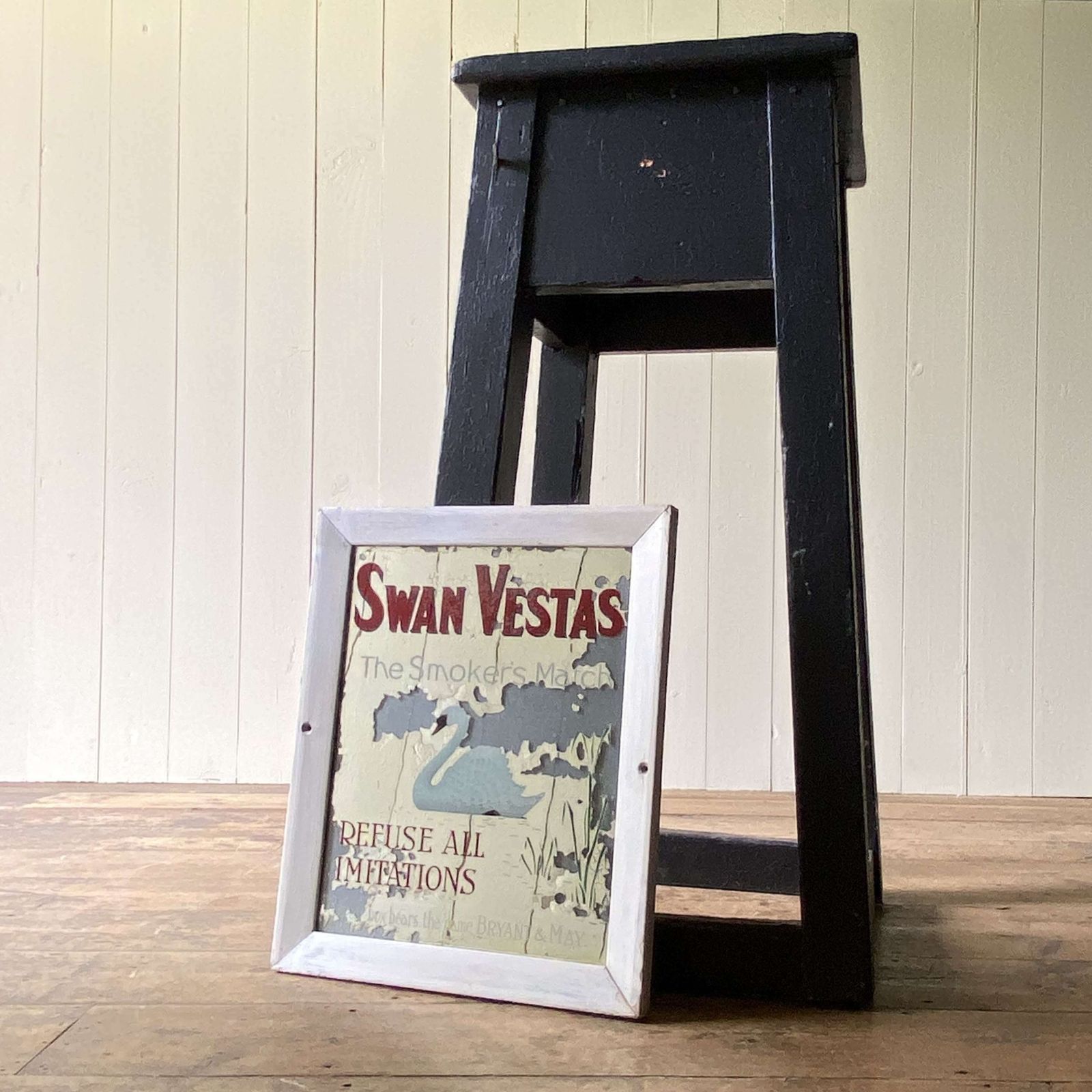 Vintage Advertising Mirror   Swan Vestas photo Art