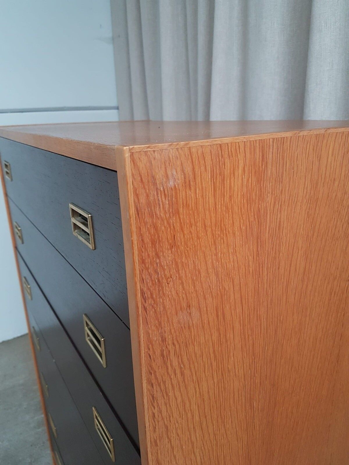 Vtg Mid Century Danish Domino Mobler Scandi Tallboy Chest Of Drawers Retro R613 photo buy