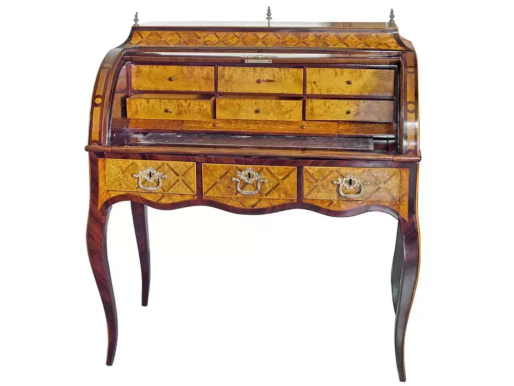 Karelian Birch, Amaranth, Marquetry, Guilded Bronz Secretarie photo furniture