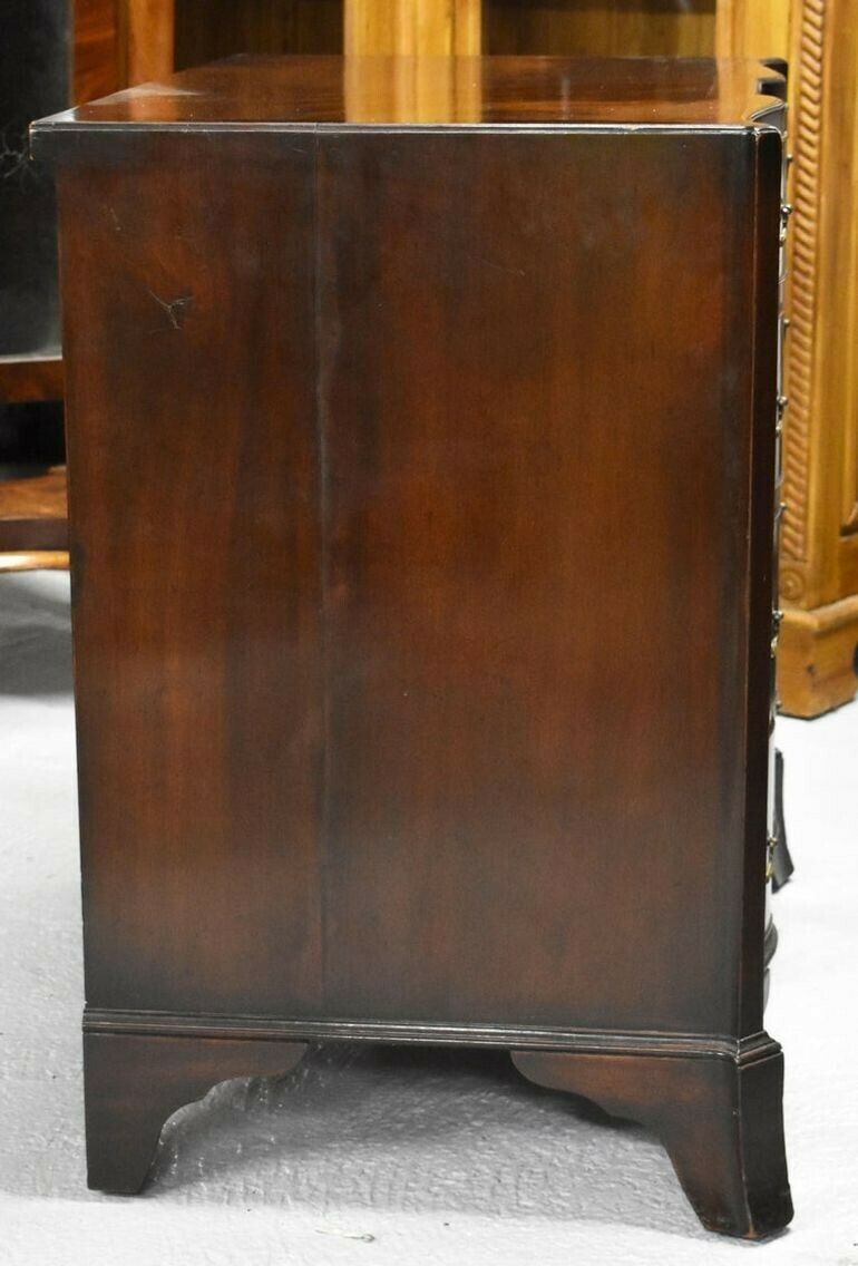 20th Century English Edwardian Flame Mahogany Serpentine Chest photo for sale