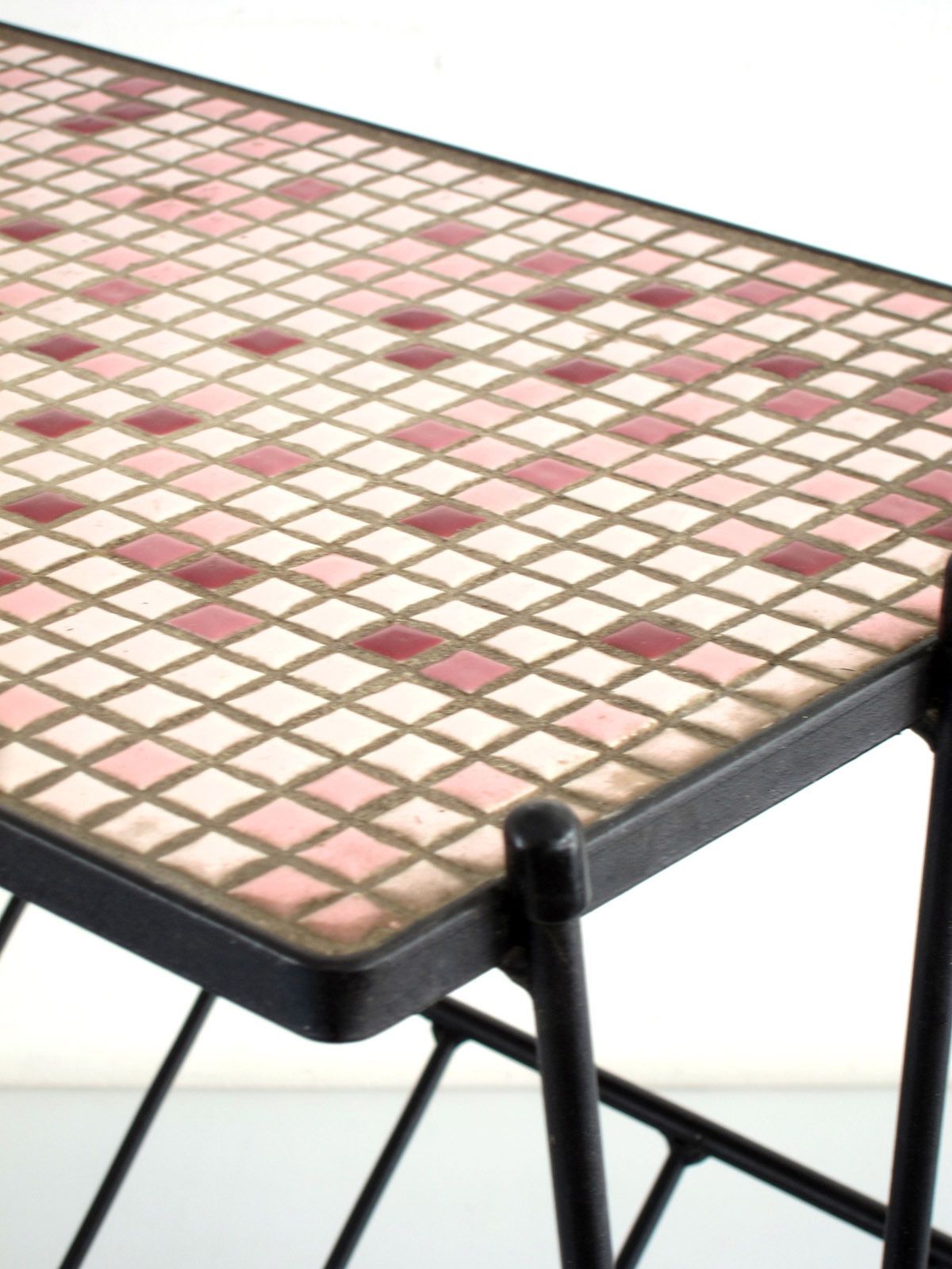 Sixties Vintage Mid Century Mosaic Table Magazine Holder photo for sale