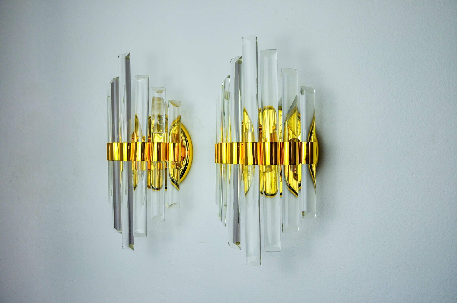 Pair Of Venini Murano Glass Wall Lights Italy 1970 photo Lighting