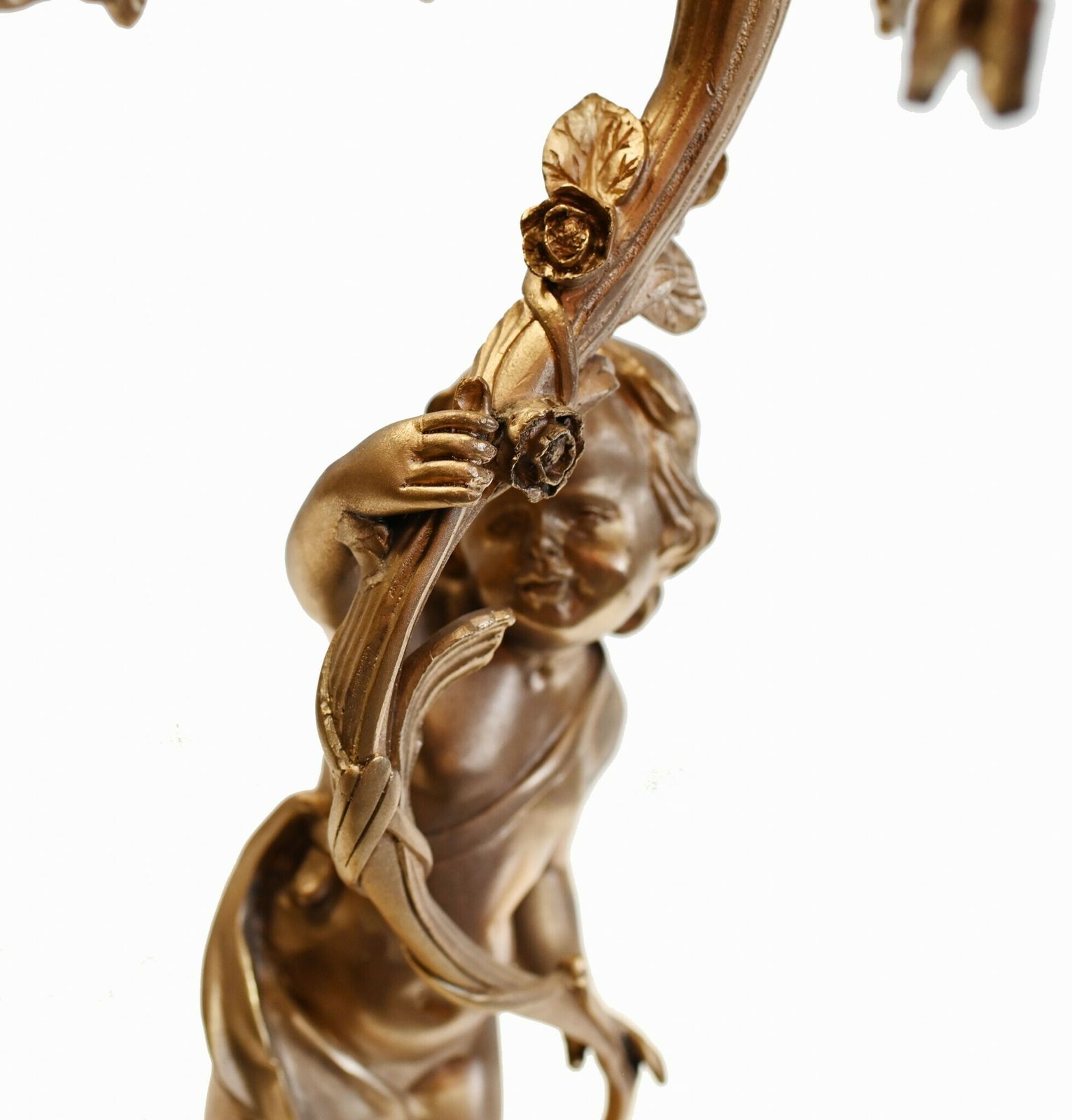 photo for sale Pair French Ormolu Cherub Candelabras Cupid Louis XV