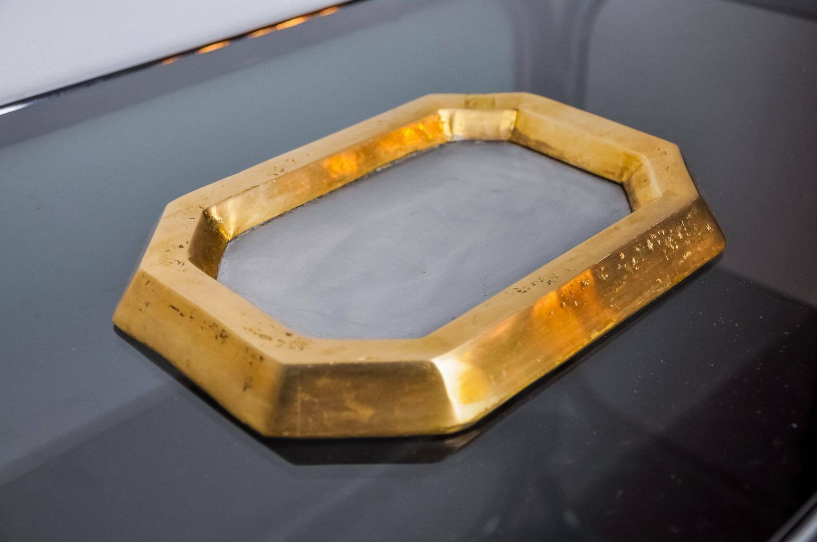 Brutalist Xl Pocket Emptier By David Marshall, Bronze And Aluminum, Spain, 1980 photo buy