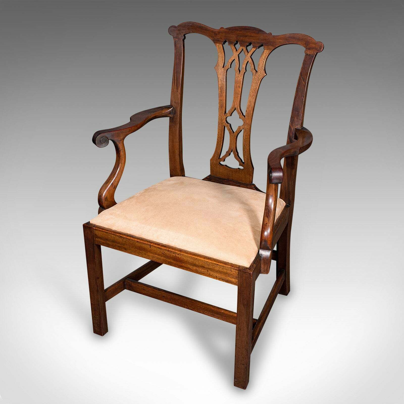 Pair Of Antique Morning Room Elbow Chairs, English, Chippendale Taste, Victorian photo 2150.0