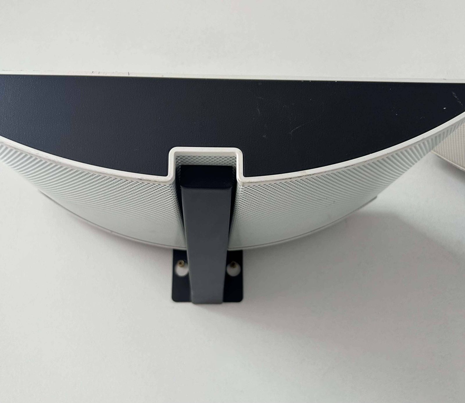 Lighting Pair Of Modernist Wall Lights, Black And White Lacquered Metal, Italy 1980 photo