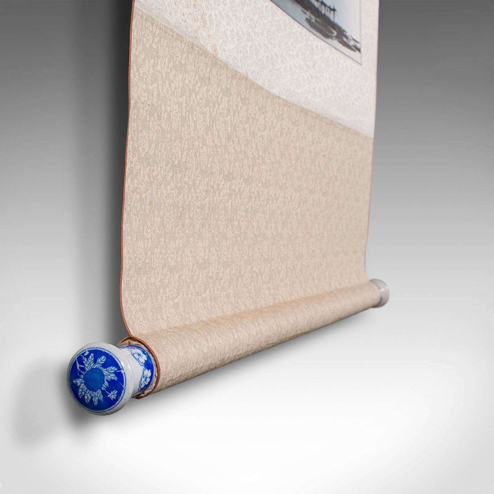 photo furniture Tall Contemporary Ink Painting Scroll, Chinese, Silk Cotton, Ceramic, Wall Art