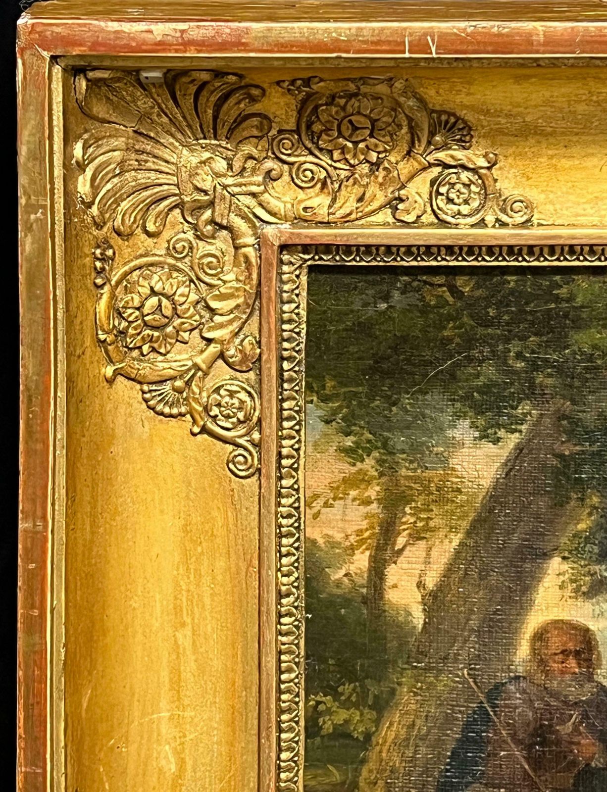 French Schoolcharming 1800's Painting Of An Elderly Man And Boy In A Pastoral Landscape19th Century photo 1268.0
