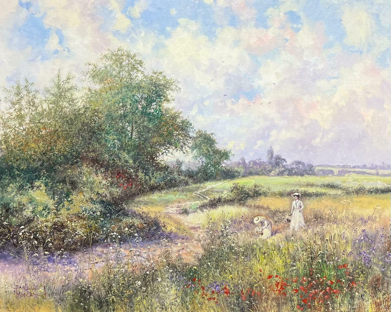 Paul Morganladies In Poppy Meadow Picking Wild Flowers Signed Impressionist Oil Painting20th Century photo furniture