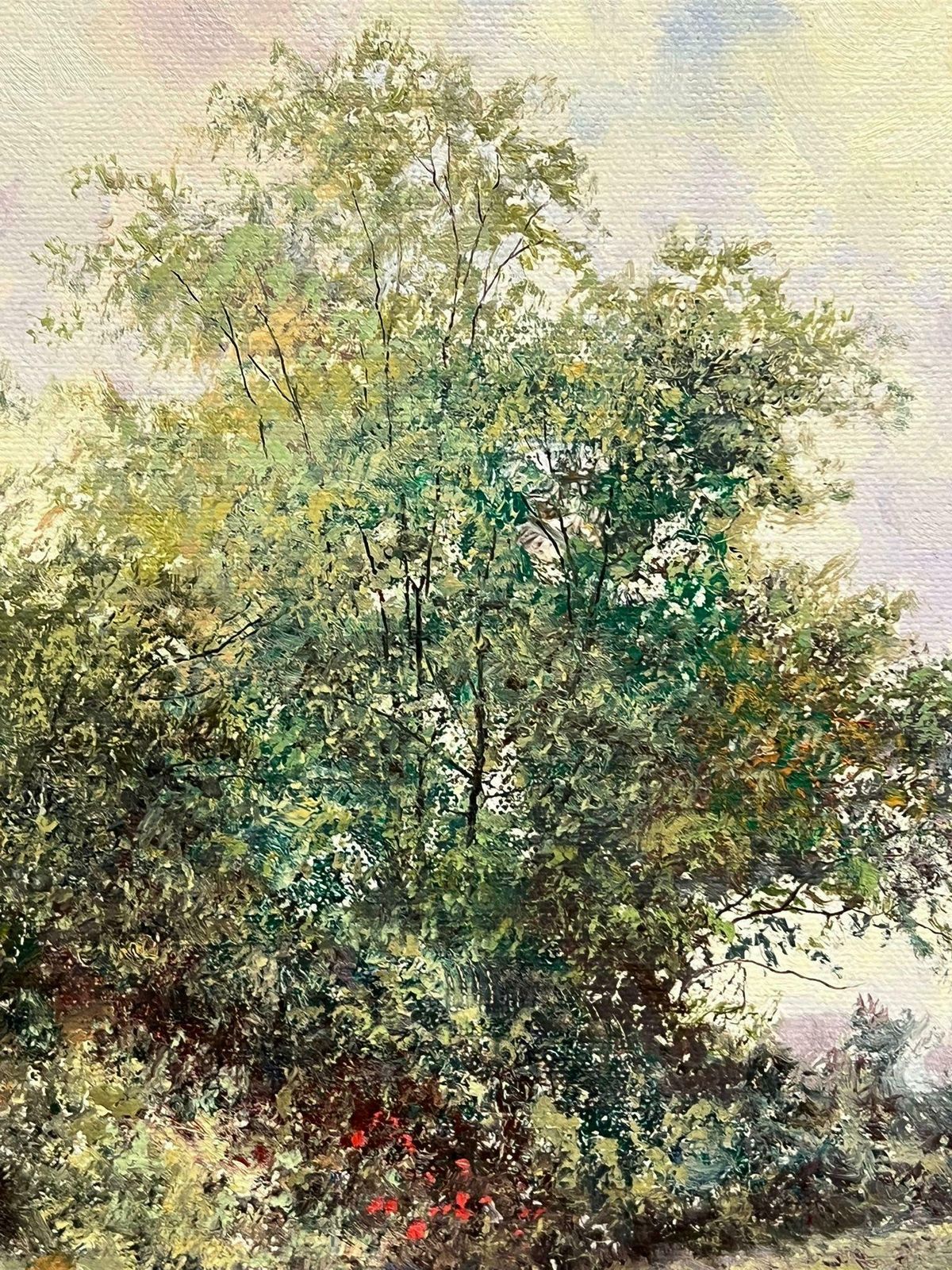 Paul Morganladies In Poppy Meadow Picking Wild Flowers Signed Impressionist Oil Painting20th Century photo Art