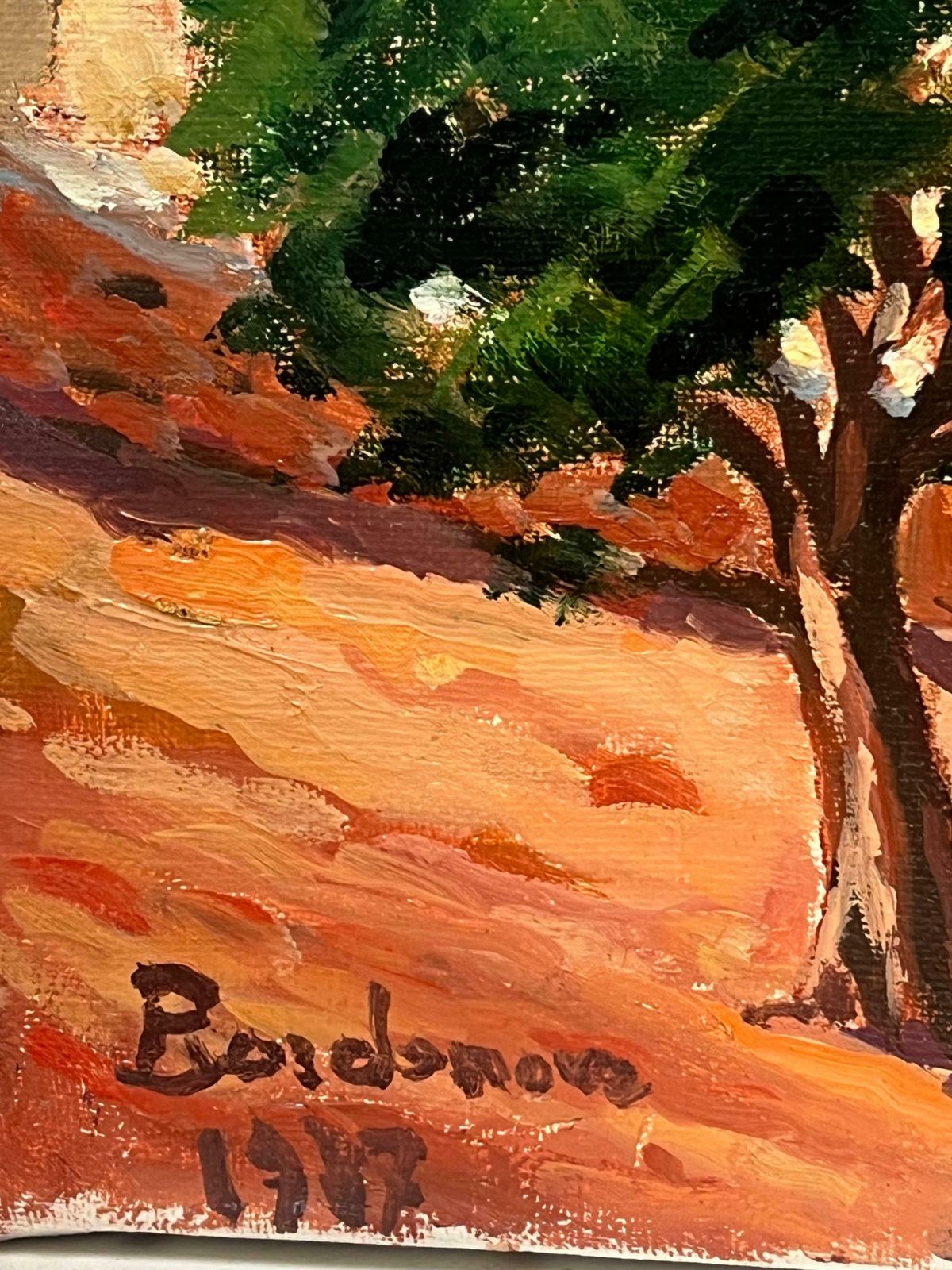 Georges Bordonovefrench Post Impressionist Oil Painting Spanish Hill Top Ancient Med Village photo 900.0