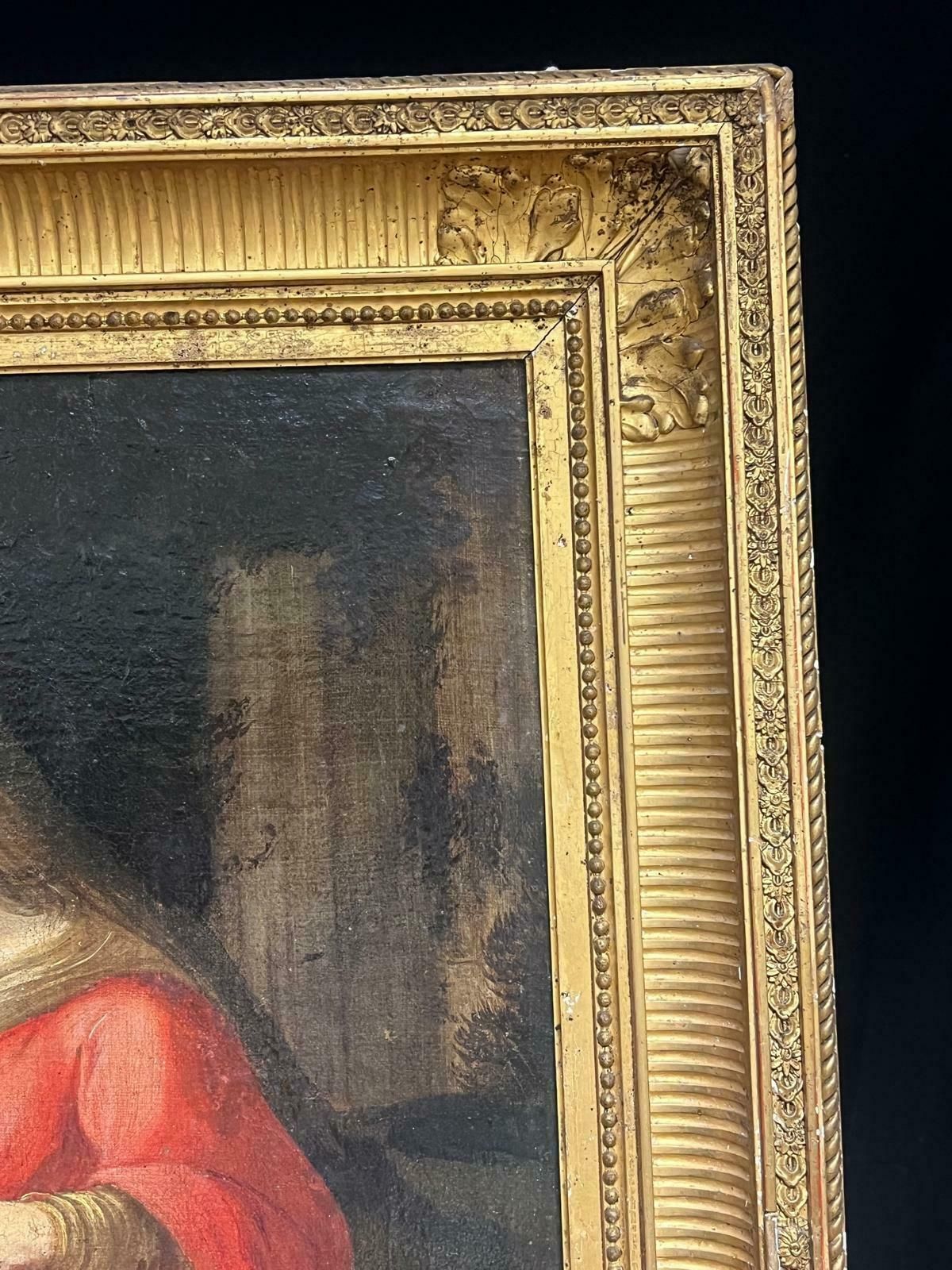 photo for sale 17th Century Italian School17th Century Painting Baroque Madonna & Child Attendant Angels Offering Gifts 17th Century
