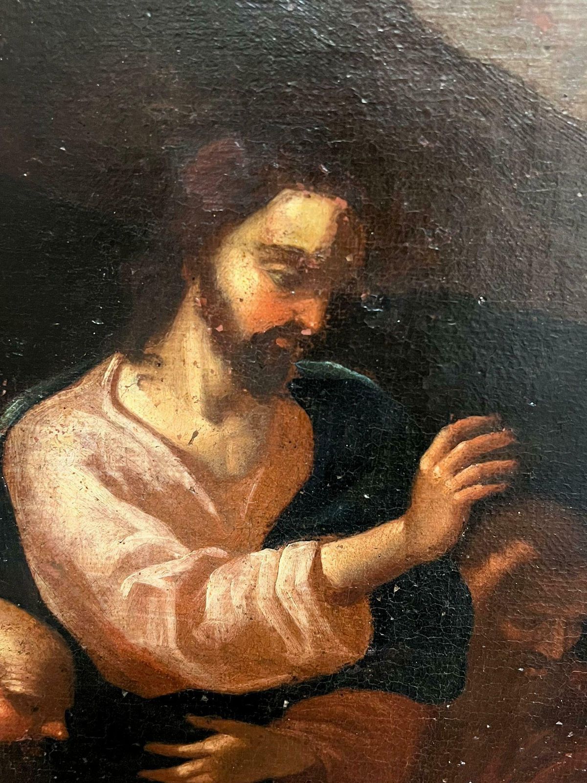 17th Century Italian School17th Century Large Italian Old Master Oil Christ And The Penitent Canaanite 17th Century photo 3324.0