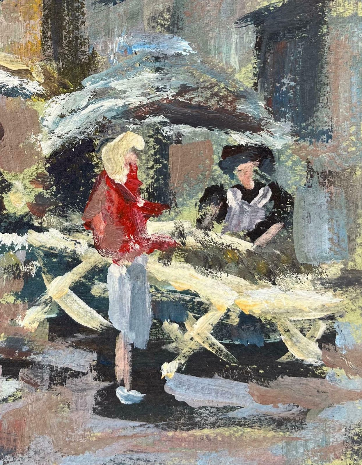 Fanch Lelfrench Impressionist Oil Painting Of Le Marché" Market Scene2003 photo for sale