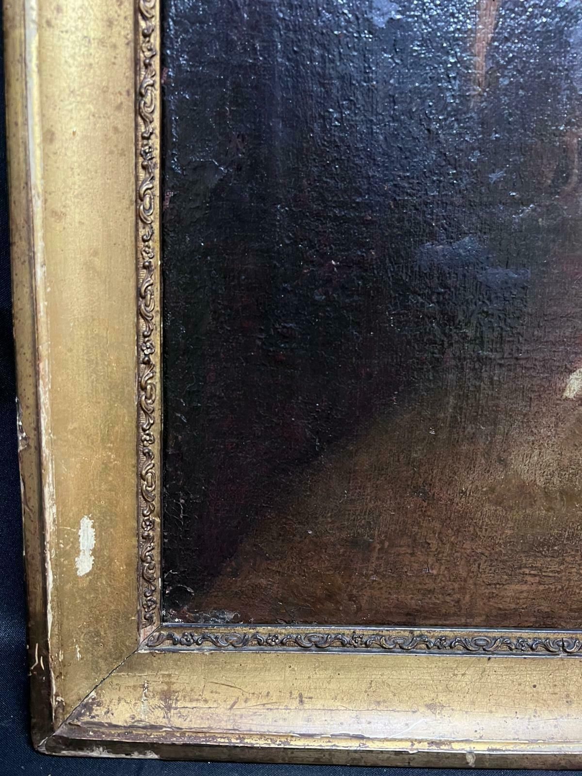 Spanish Old Masterhuge 17th Century Spanish Old Master Oil Painting Wounded Pilgrim With Angel17th Century photo buy