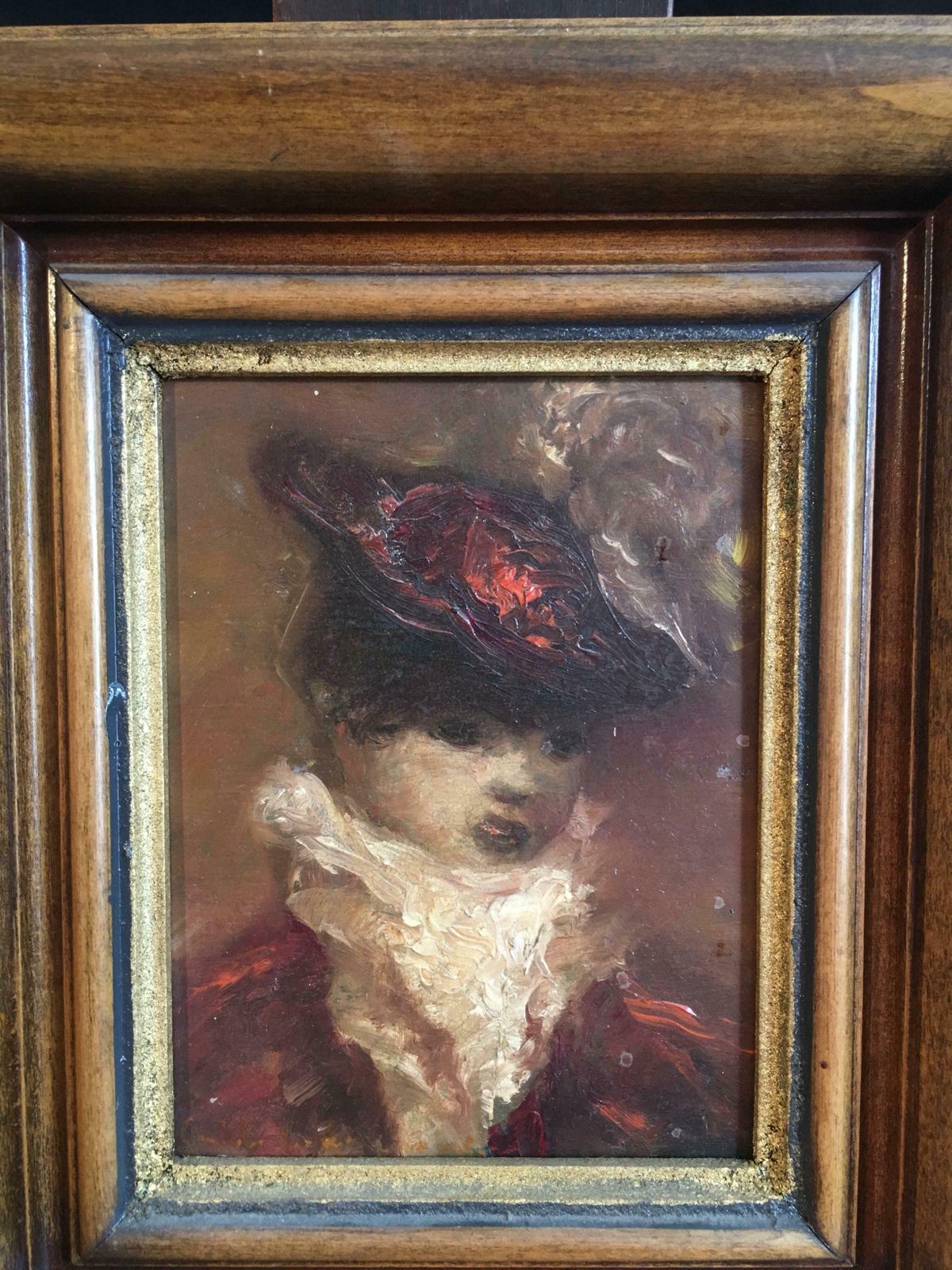 Unknownlady Of Importance, Colourful Impressionist Oil Painting, Framedc.1960's photo 708.0