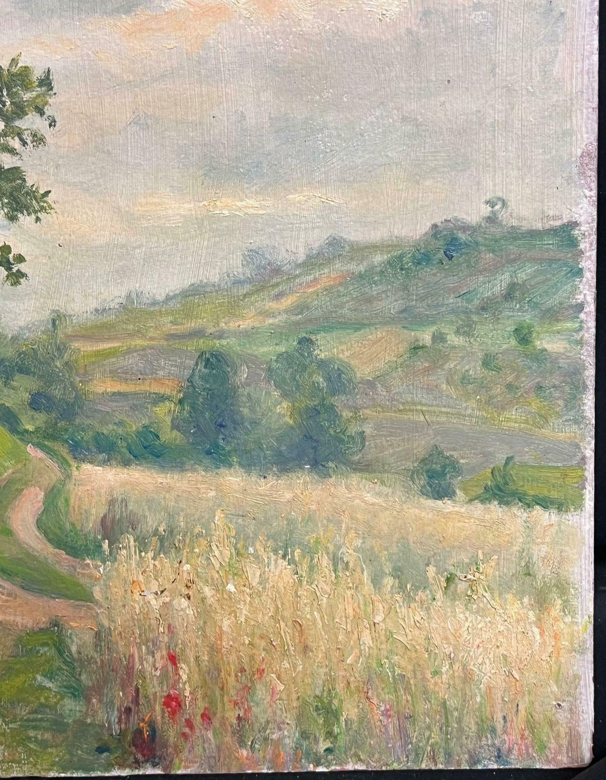 Regine Davidmid 20th Century 1950's French Post Impressionist Oil September Rural Farm Field1950's photo Art