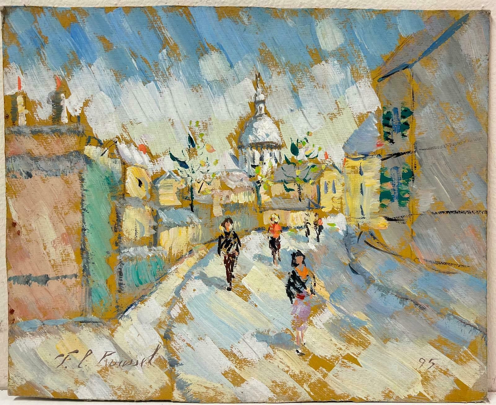 Fanch Lelbright And Lively Cityscape With St. Paul's Cathedral London Oil Painting20th Century photo furniture