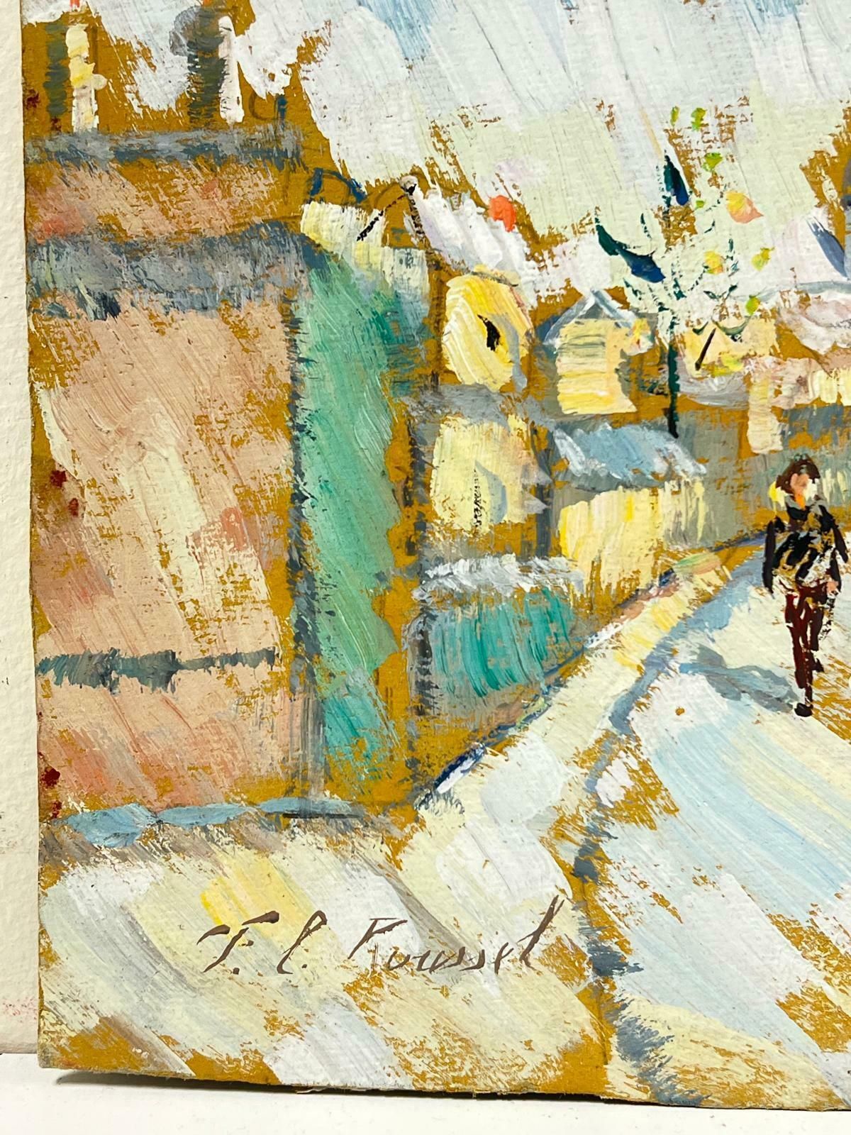 Fanch Lelbright And Lively Cityscape With St. Paul's Cathedral London Oil Painting20th Century photo for sale