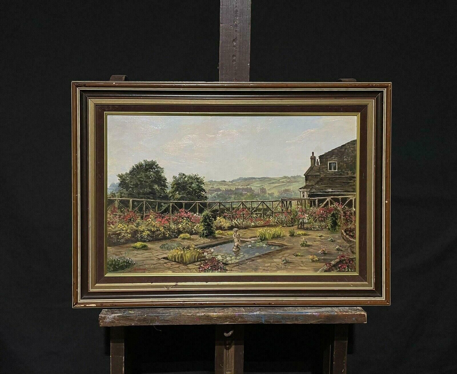 British Schoolcountry House Garden And Terrace Far Reaching Panoramic Landscape Views, Oil photo furniture