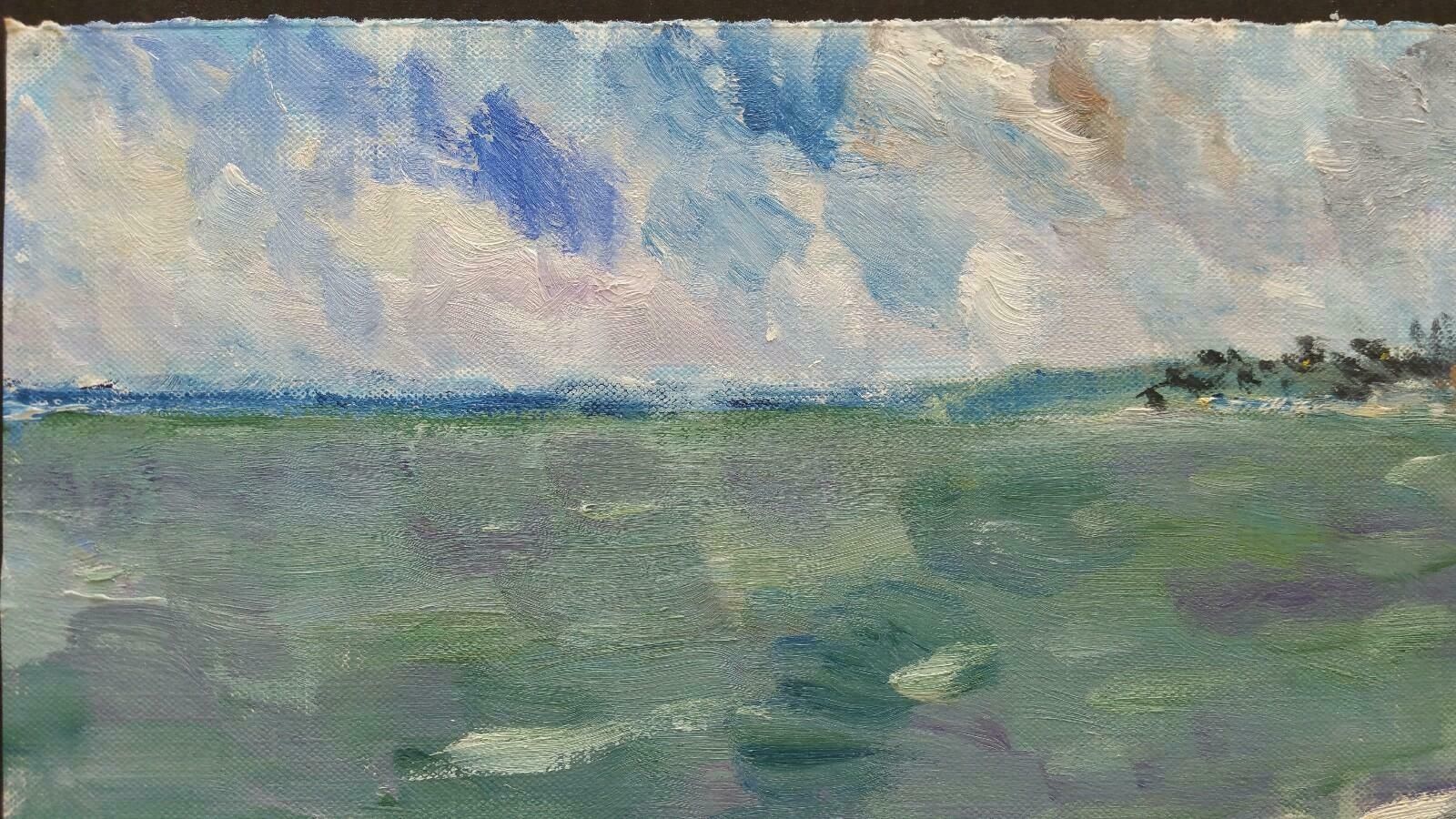 Unknown20th Century French Oil Painting A Coastal Villagelate 20th Century photo Art