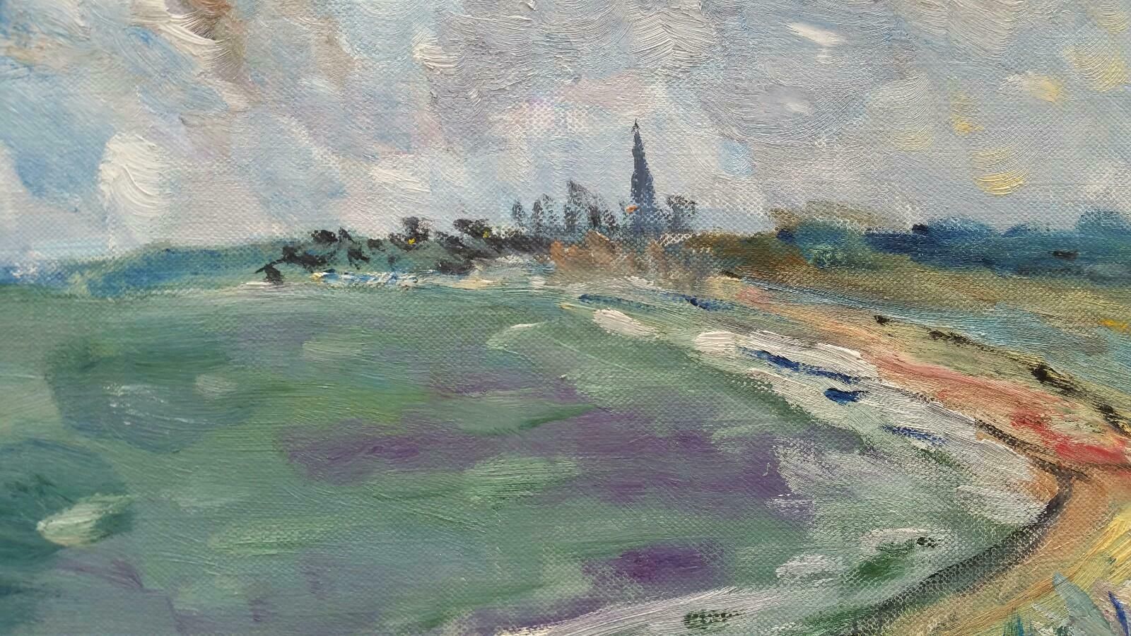 Unknown20th Century French Oil Painting A Coastal Villagelate 20th Century photo vinterior