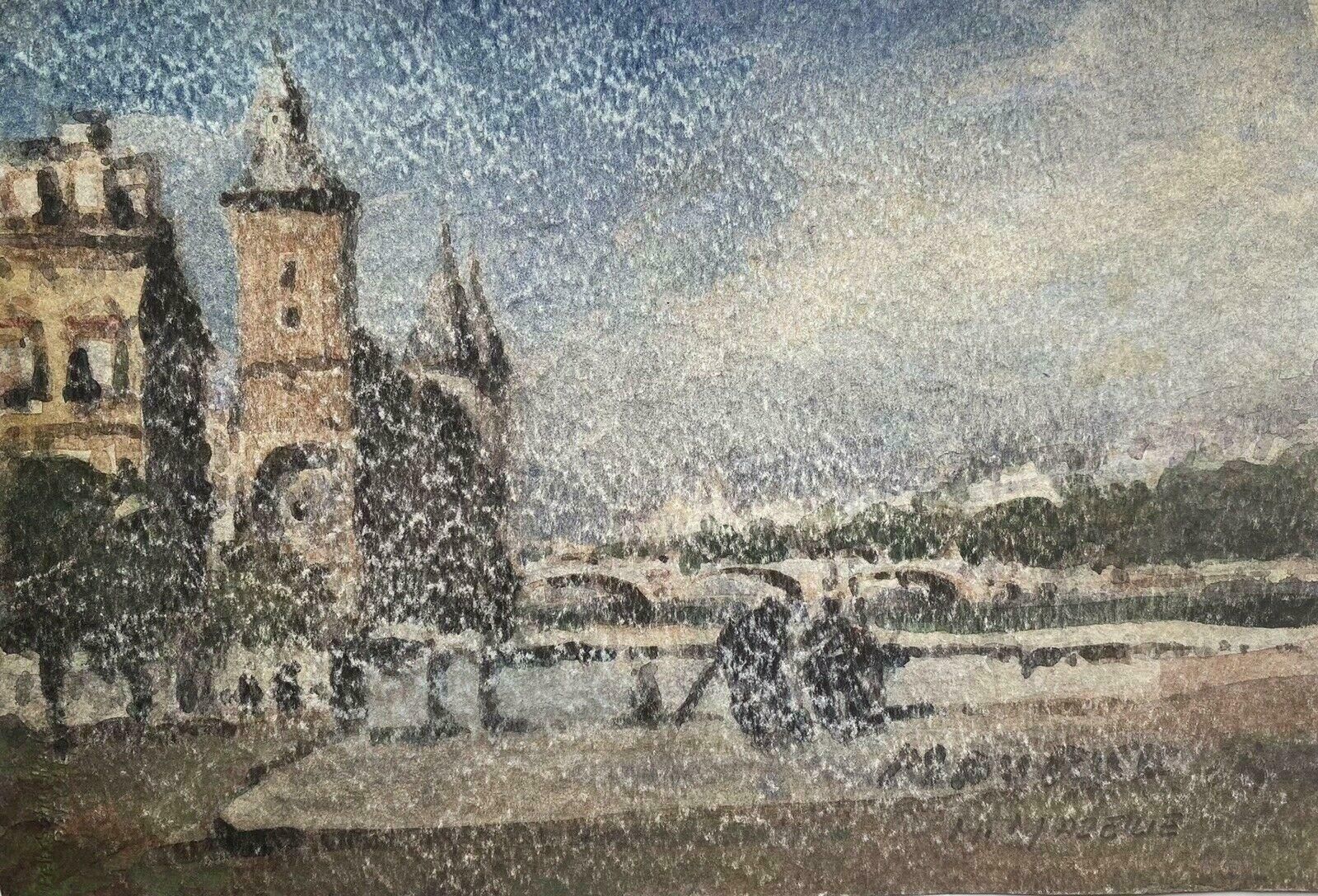 Maurice Mazeiliemaurice Mazeilie   French Impressionist City Landscape Scene