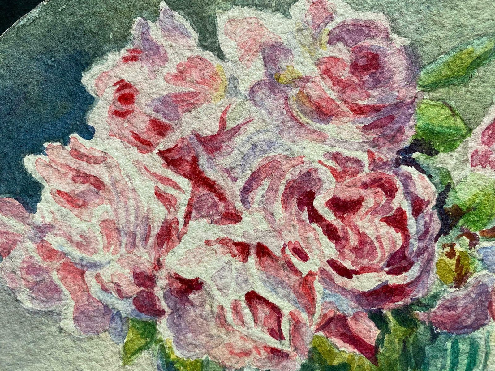 Marie Amelie Chautard Carreauearly 1900's French Impressionist Signed Flower Watercolour By Marie Carreauc. 1900's photo Art