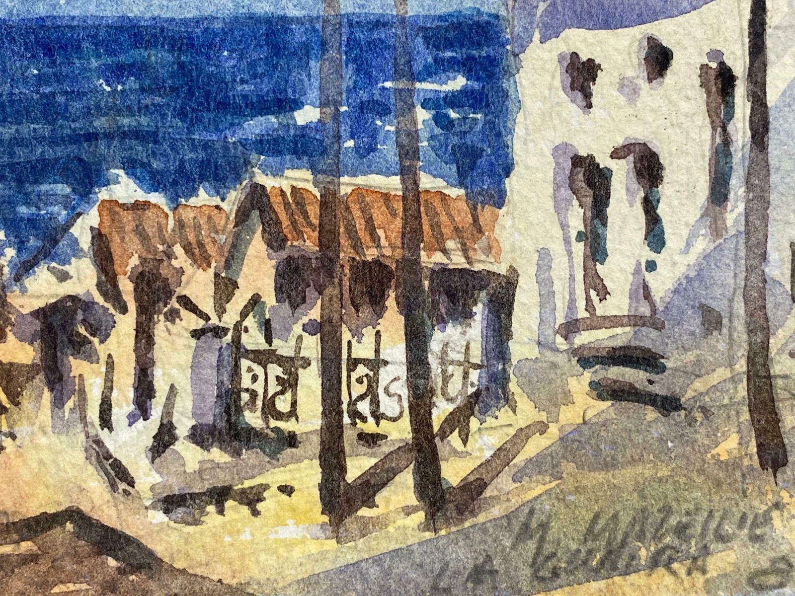 Maurice Mazeiliemaurice Mazeilie   French Impressionist Watercolour   Blue French Landscape photo Art