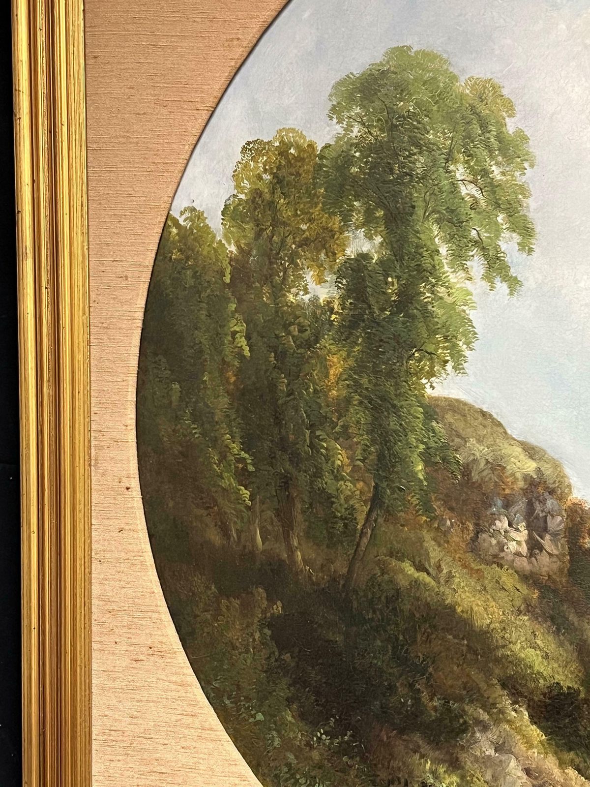 photo furniture George Alexander (British, 1832 1913)very Large Victorian English Circular Oil Painting Kirkeneaton, Nr Pontefract1855
