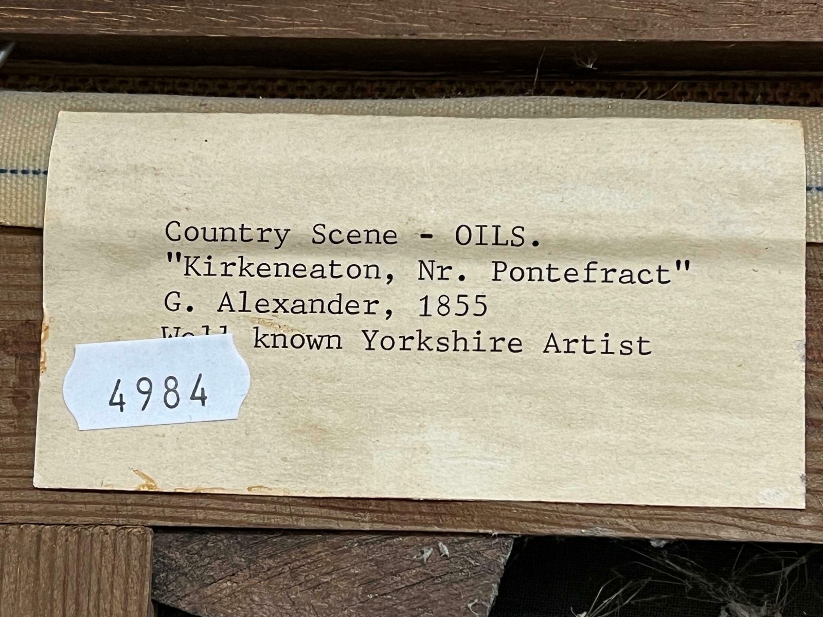 2199.0 George Alexander (British, 1832 1913)very Large Victorian English Circular Oil Painting Kirkeneaton, Nr Pontefract1855 photo