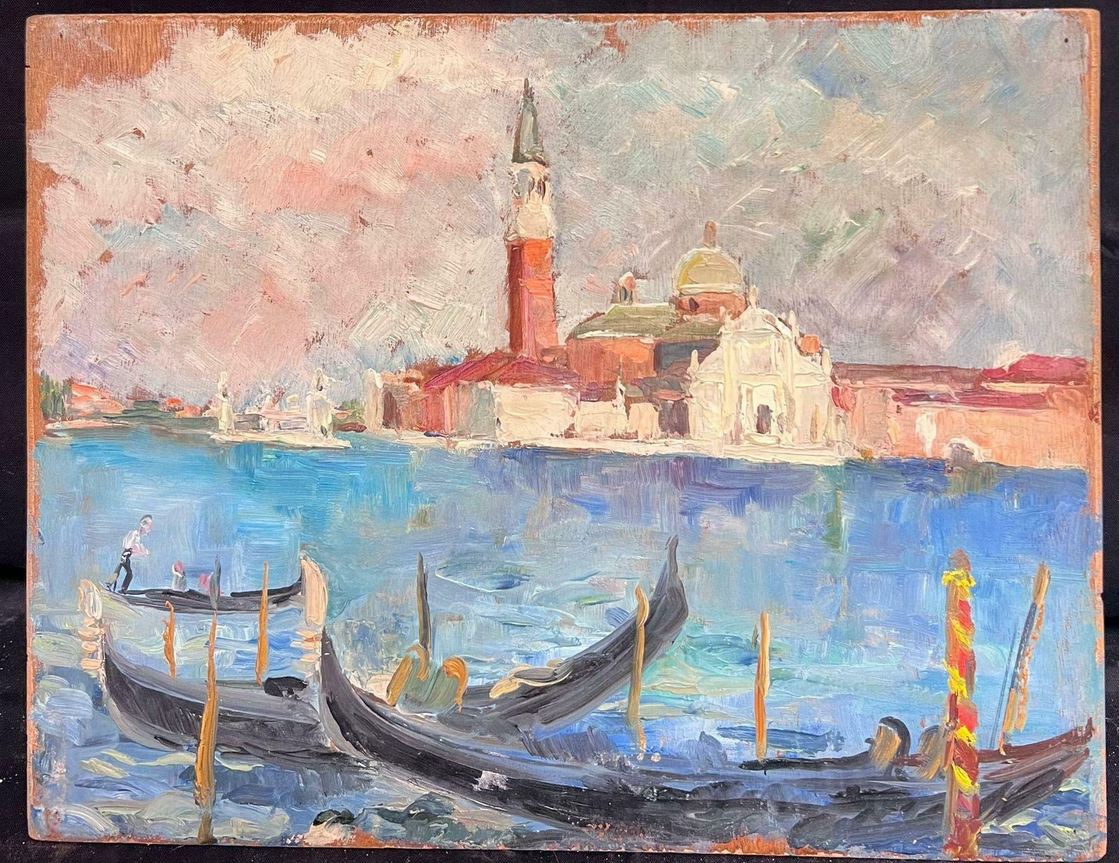 Regine Davidthe Grand Canal Venice Mid 20th Century 1950's French Post Impressionist Oil 1950's photo furniture