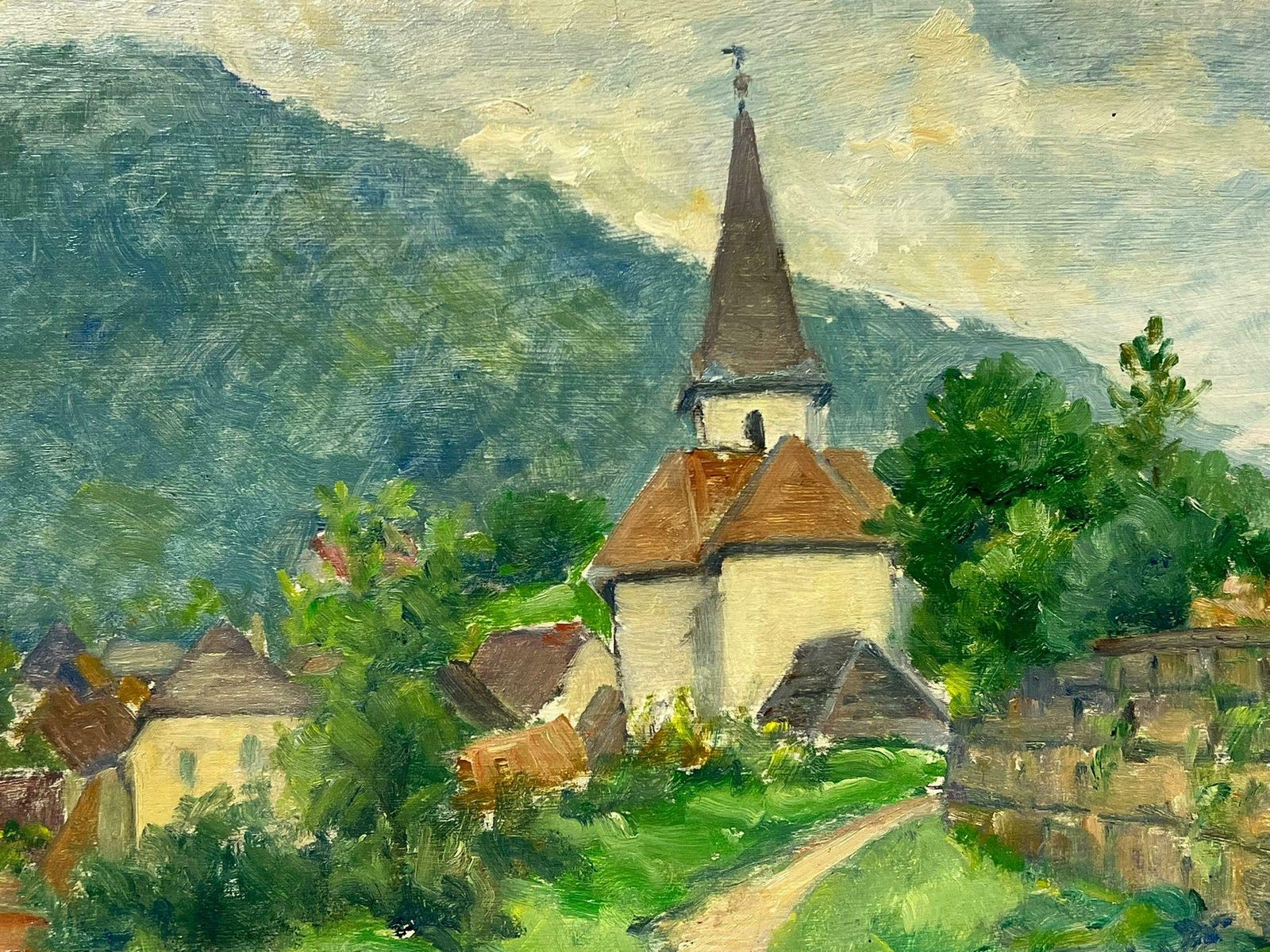 Regine Davidquaint Village With Church Spire Verdant Hills Peaceful Countryside Setting1950's photo 560.0