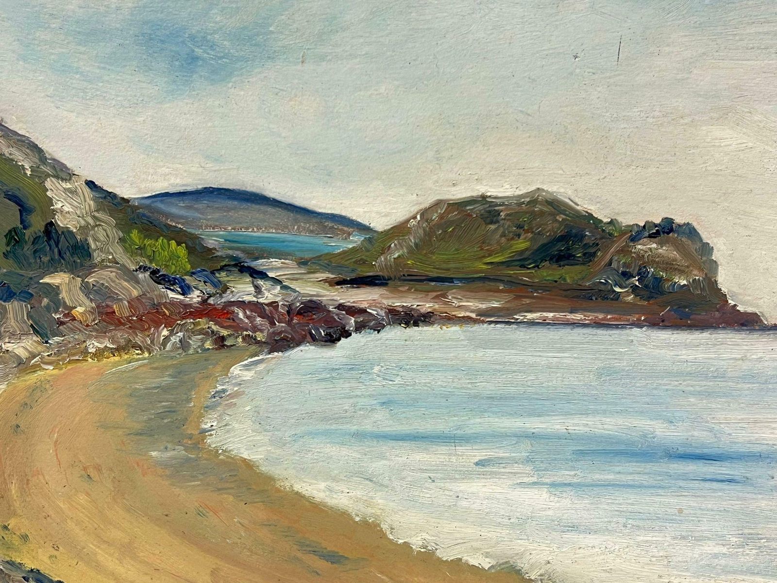 Simone Forgecurving Coastal Bay With Rocky Cliffs Sandy Shoreline Breezy Seaside Landscape19th Century photo 450.0