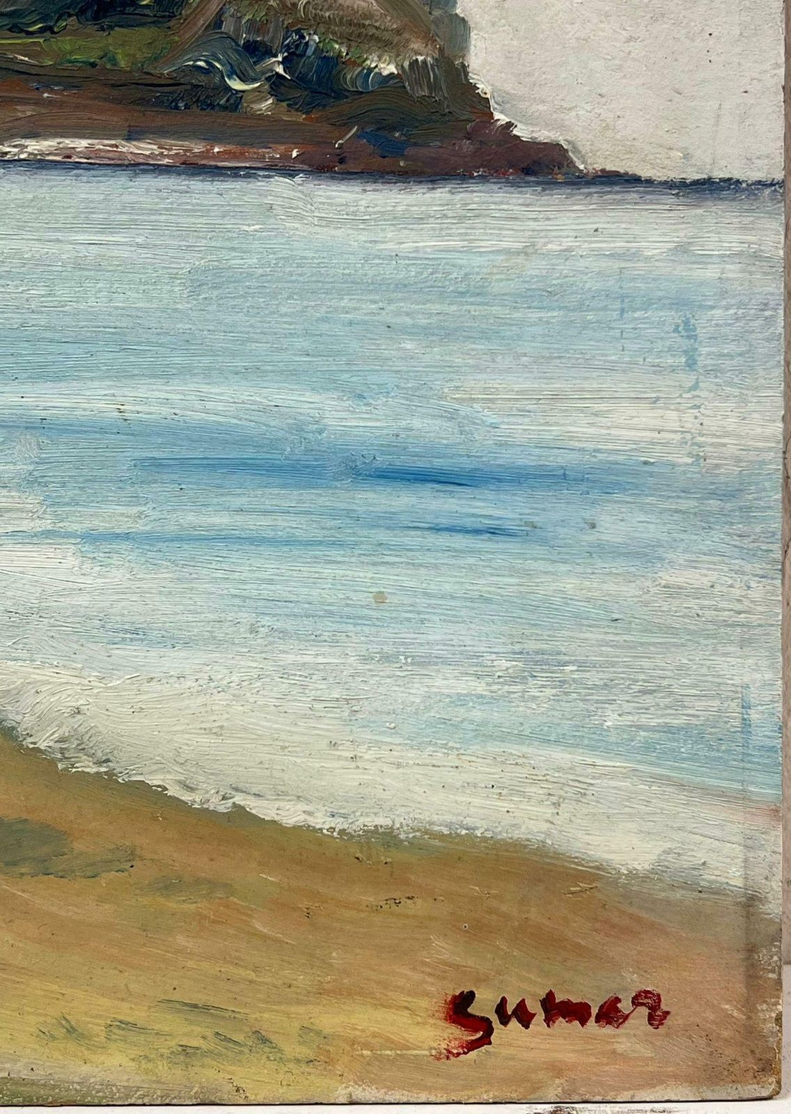 Simone Forgecurving Coastal Bay With Rocky Cliffs Sandy Shoreline Breezy Seaside Landscape19th Century photo vinterior