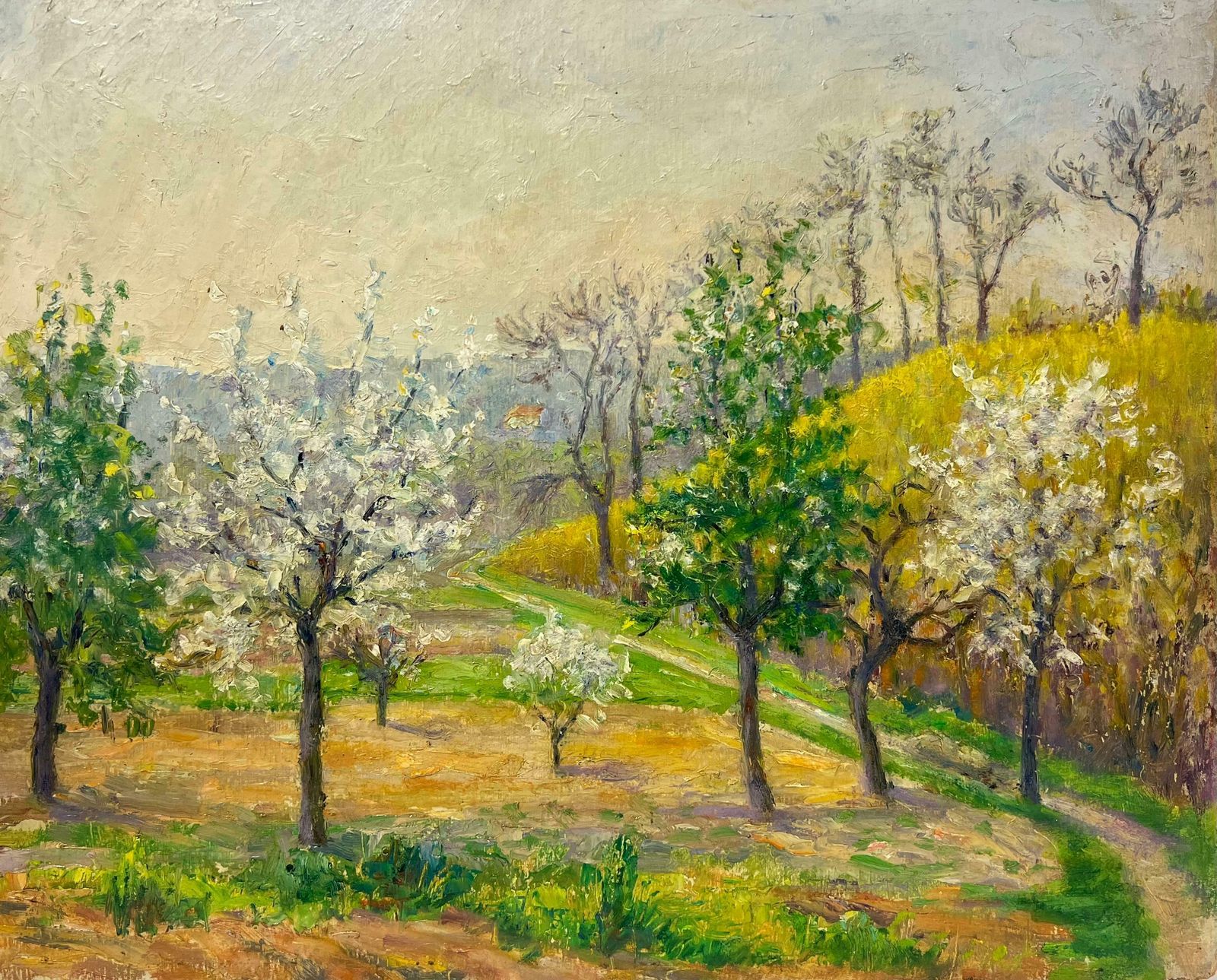 Regine Davidblossoming Trees In A Spring Orchard, A Pastoral Landscape In Full Bloom1950's photo furniture