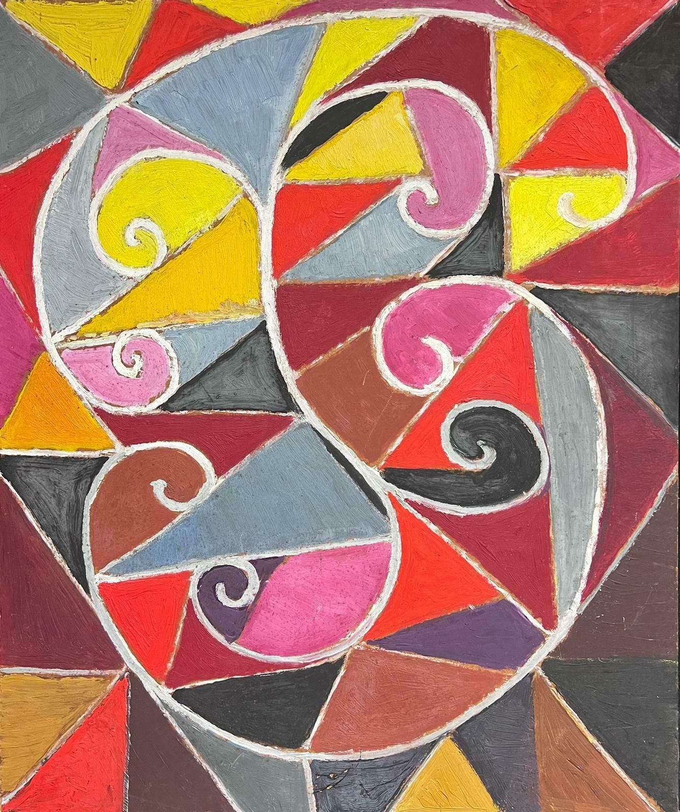 French Schoolswirling Colors 1960's French Abstract Oil Painting Large Scale Original