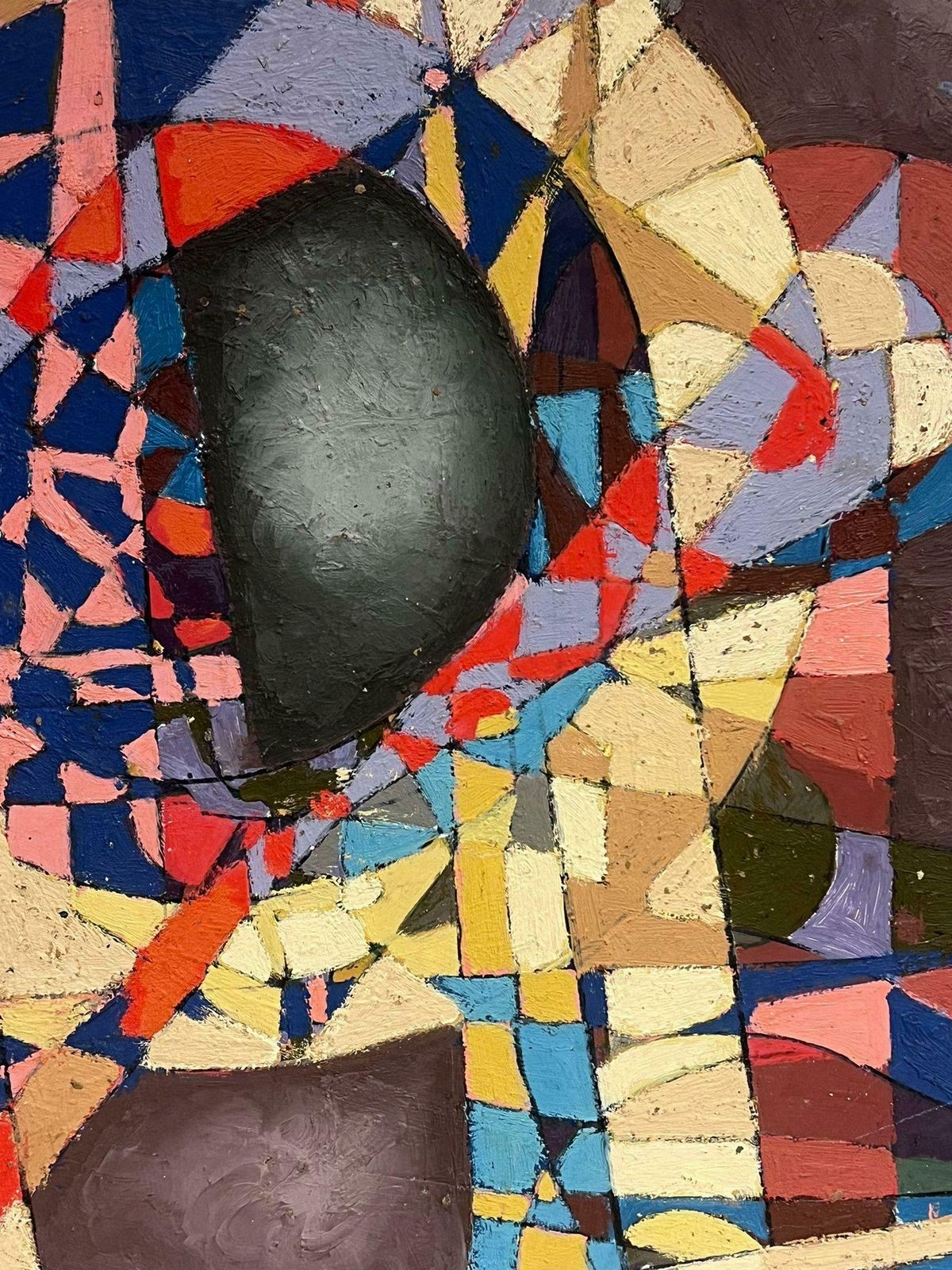 Jean Besnardlarge 20th Century French Abstract Cubist Composition Signed Oil Painting photo 1395.0