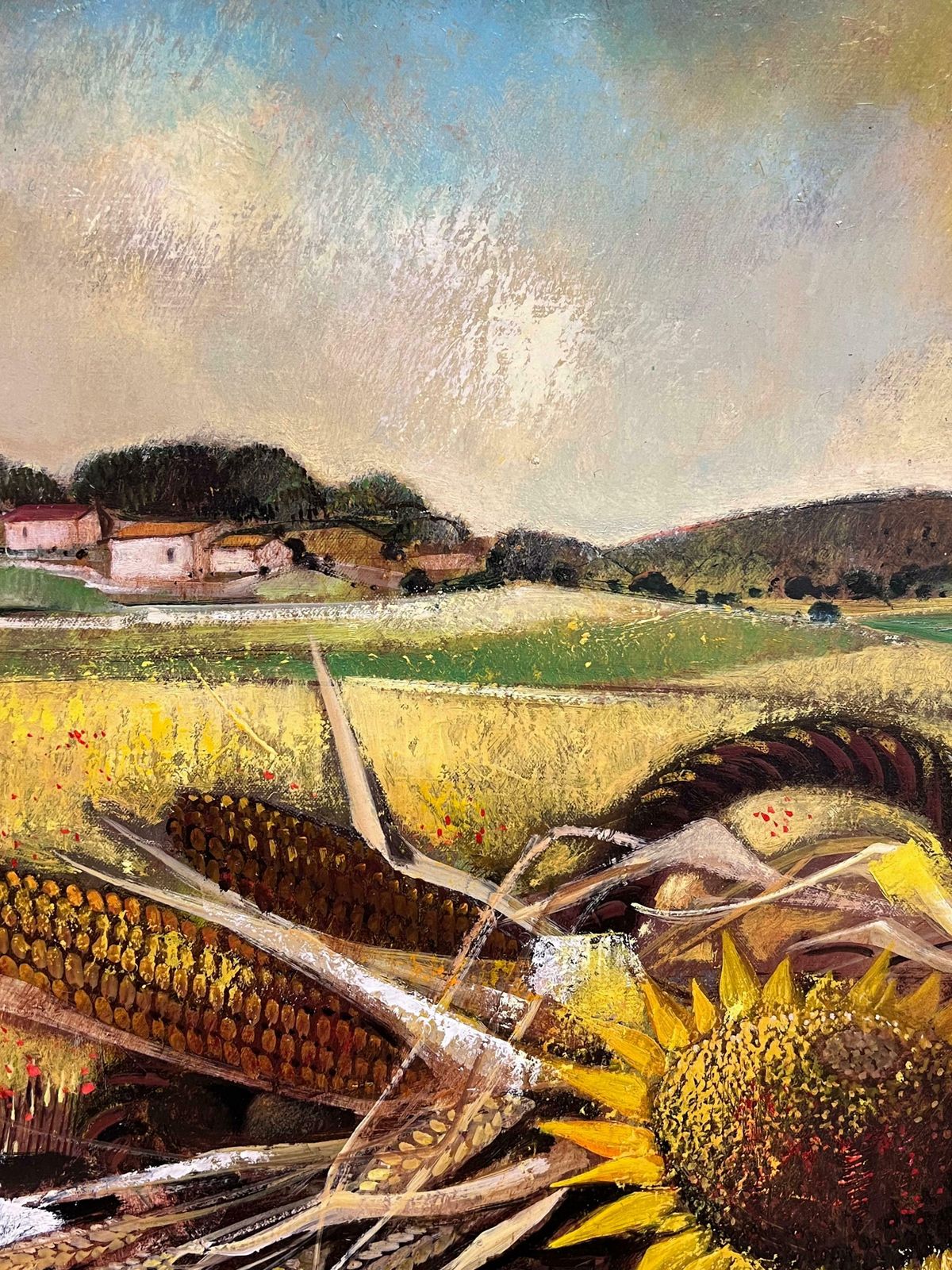 Robert Vernet Bonfortlarge French Modernist Signed Oil Painting Harvest Fruits & Flowers In Provence1987 photo vinterior