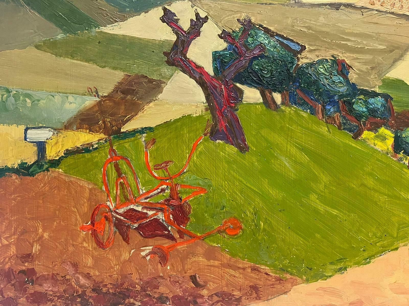 Josine Vignonmid Century French Cubist Expressionist Rural Fields Landscape Oil Painting1950's photo buy