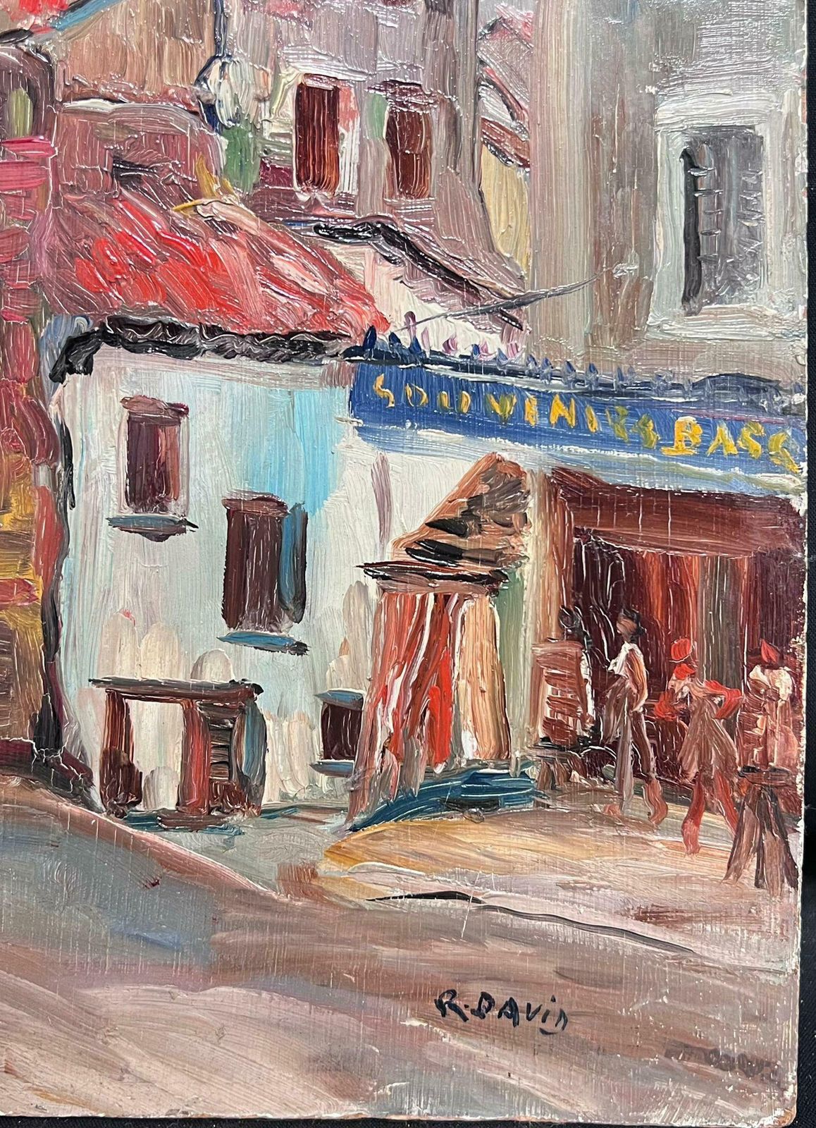 Regine David1950's French Post Impressionist Oil St Jean Pied De Port Pyrenees Basque Town1950's photo Art