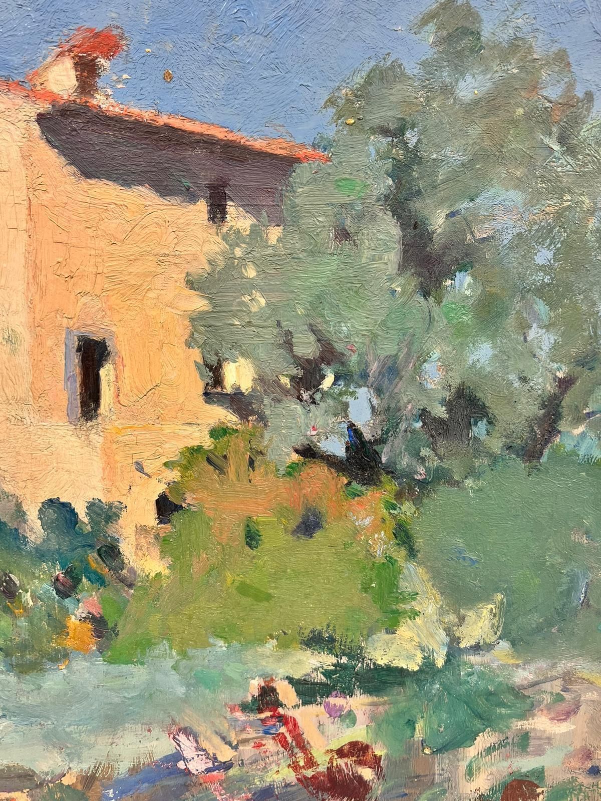 Suzanne Crochet1930's French Post Impressionist Oil Blue Coast/ Country House Double Sided Workc. 1930's photo for sale