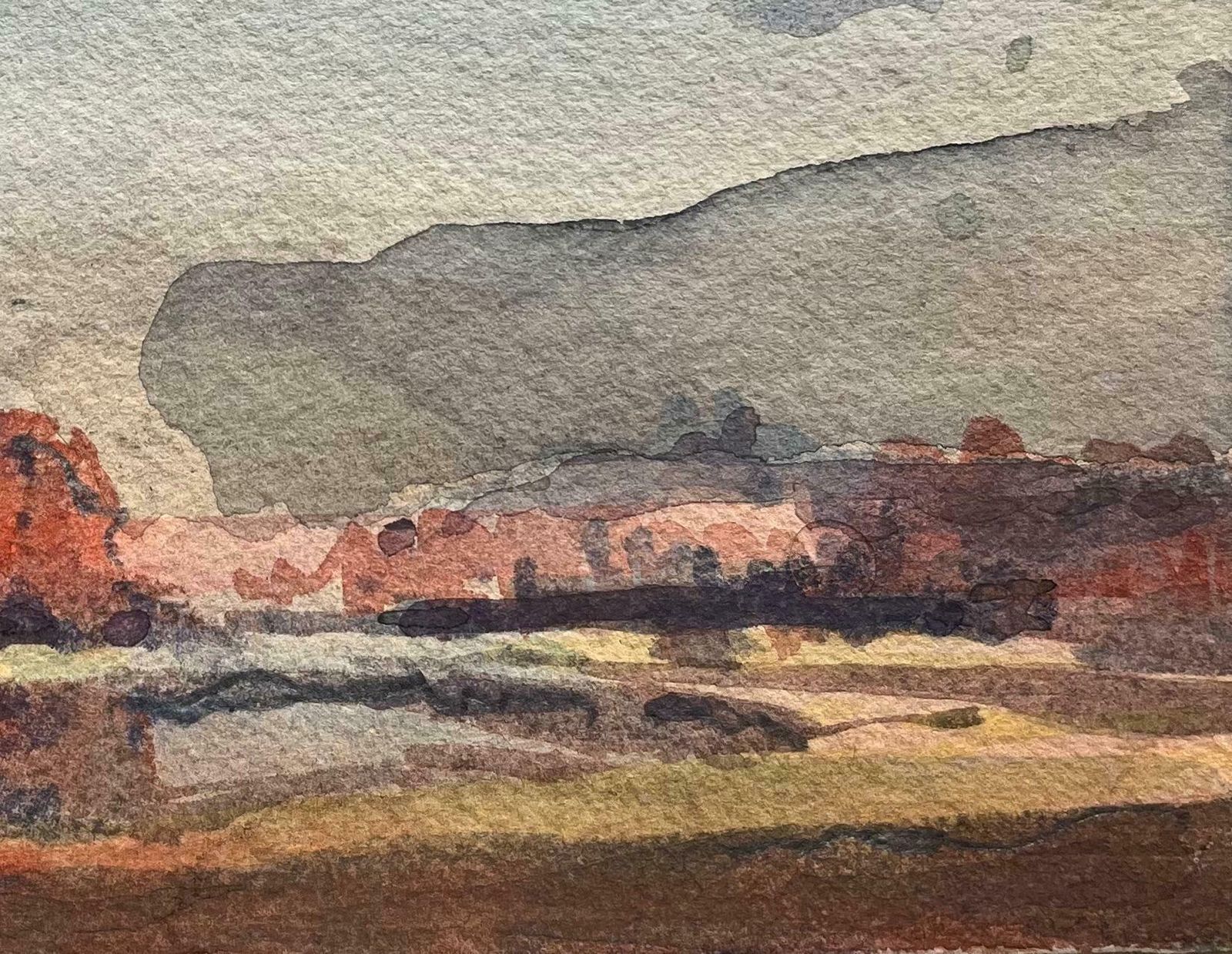 Maurice Mazeiliefrench Impressionist Watercolor Desert Landscape Of A Red Rock Formation20th Century photo 153.0